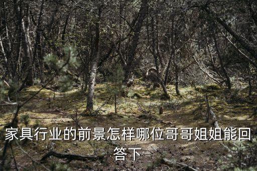 家具行業(yè)的前景怎樣哪位哥哥姐姐能回答下