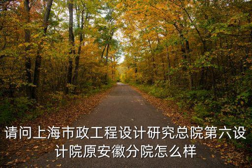 請(qǐng)問(wèn)上海市政工程設(shè)計(jì)研究總院第六設(shè)計(jì)院原安徽分院怎么樣