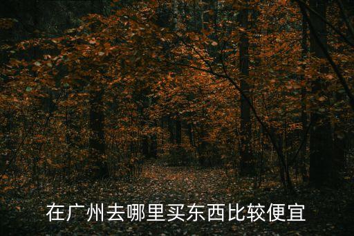 在廣州去哪里買東西比較便宜