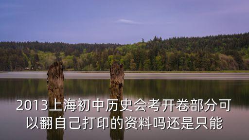 上海市2013年歷史合格考，急需2013年上海市初中學生學業考試歷史試卷