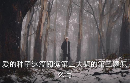 愛的種子這篇閱讀第二大題的第三題怎么寫