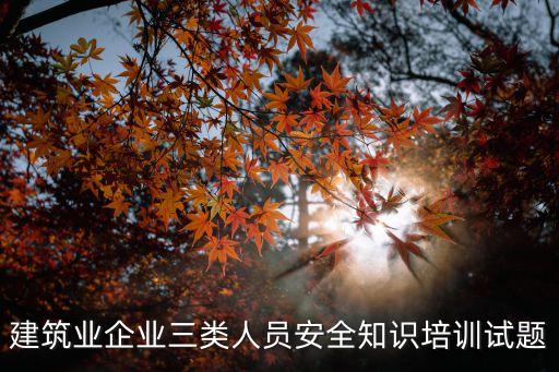 建筑業(yè)企業(yè)三類人員安全知識(shí)培訓(xùn)試題