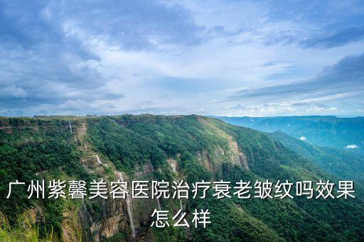 廣州紫馨美容醫(yī)院治療衰老皺紋嗎效果怎么樣