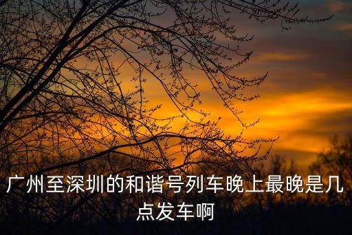 廣州至深圳的和諧號列車晚上最晚是幾點發車啊