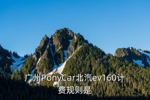 廣州PonyCar北汽ev160計(jì)費(fèi)規(guī)則是