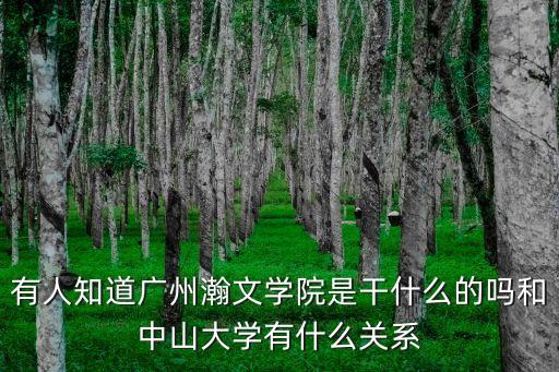 廣州文瀚，有人知道廣州瀚文學院是干什么的嗎和中山大學有什么關系