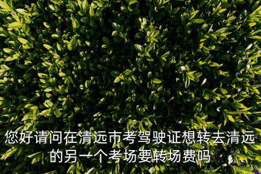 您好請問在清遠市考駕駛證想轉去清遠的另一個考場要轉場費嗎