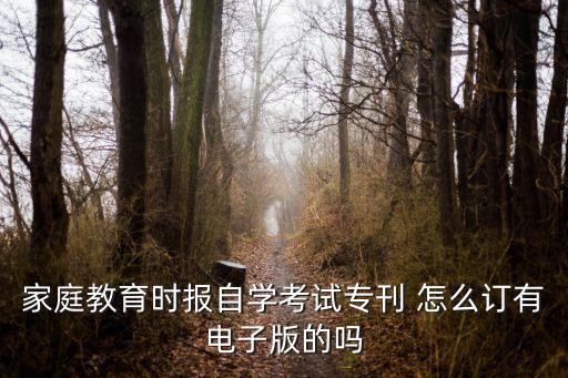家庭教育時(shí)報(bào)自學(xué)考試專刊 怎么訂有電子版的嗎