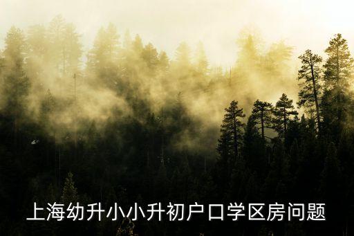 上海幼升小小升初戶口學區房問題