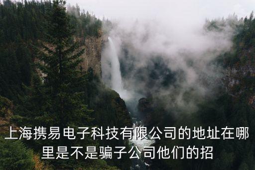 上海攜易電子科技有限公司的地址在哪里是不是騙子公司他們的招