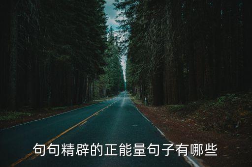 句句精辟的正能量句子有哪些