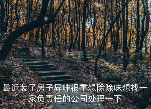 最近裝了房子異味很重想除除味想找一家負責(zé)任的公司處理一下