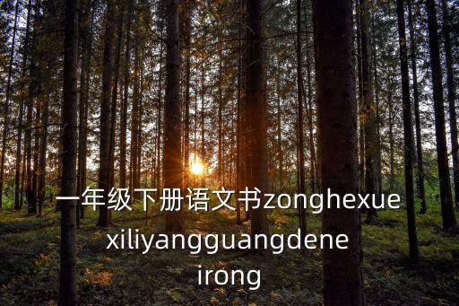 一年級下冊語文書zonghexuexiliyangguangdeneirong