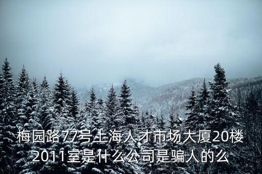 梅園路77號(hào)上海人才市場(chǎng)大廈20樓2011室是什么公司是騙人的么