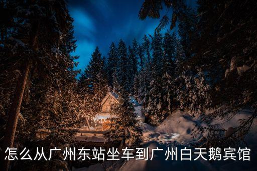 怎么從廣州東站坐車到廣州白天鵝賓館