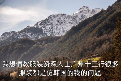 我想請教服裝資深人士廣州十三行很多服裝都是仿韓國的我的問題