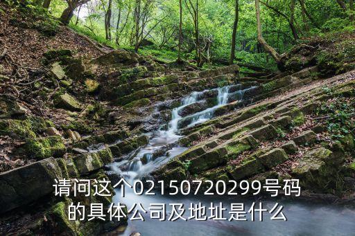 請問這個02150720299號碼的具體公司及地址是什么