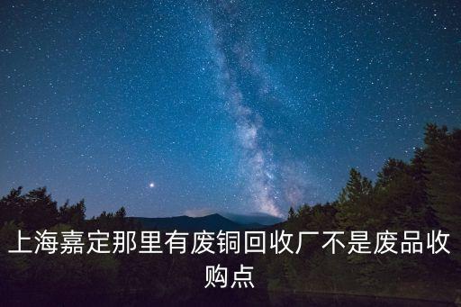 上海嘉定那里有廢銅回收廠不是廢品收購點(diǎn)