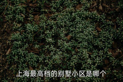 上海最高檔的別墅小區是哪個