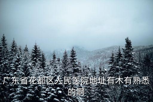 廣東省花都區(qū)人民醫(yī)院地址有木有熟悉的啊