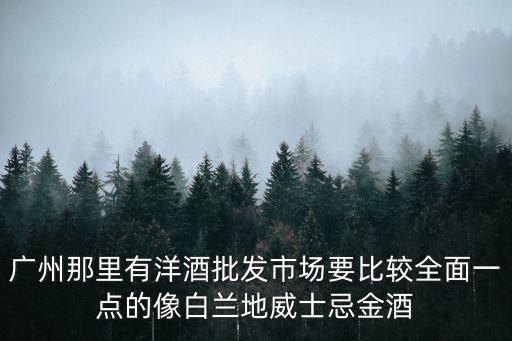 廣州那里有洋酒批發(fā)市場要比較全面一點(diǎn)的像白蘭地威士忌金酒