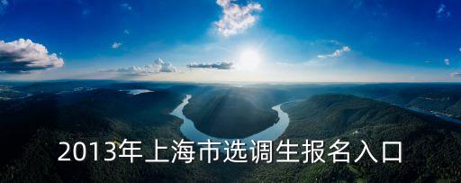 2013年上海市選調生報名入口