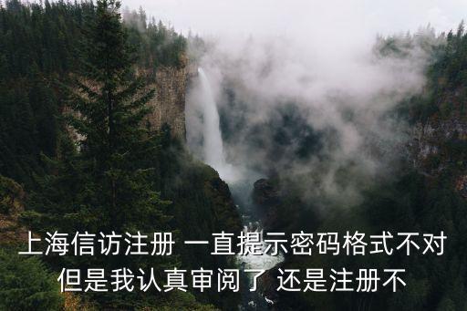 上海信訪注冊 一直提示密碼格式不對但是我認真審閱了 還是注冊不