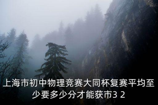 上海市初中物理競賽大同杯復賽平均至少要多少分才能獲市3 2