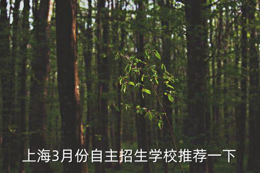 上海3月份自主招生學(xué)校推薦一下