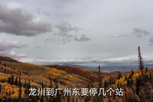 龍川專列廣州，龍川到廣州東要停幾個站