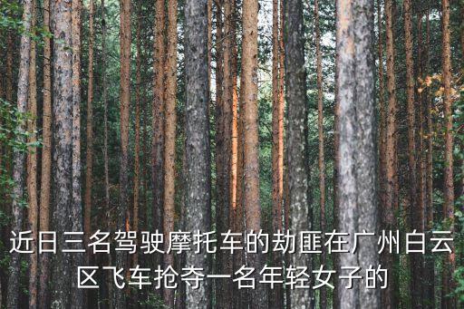 廣州白云區(qū)柯木i新聞，近日三名駕駛摩托車的劫匪在廣州白云區(qū)飛車搶奪一名年輕女子的