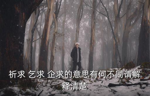 祈求 乞求 企求的意思有何不同請解釋清楚