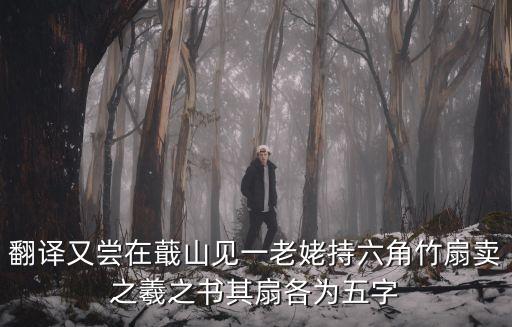 王羲之書六角扇，翻譯又嘗在蕺山見一老姥持六角竹扇賣之羲之書其扇各為五字