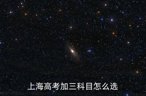 上海高考加三科目怎么選