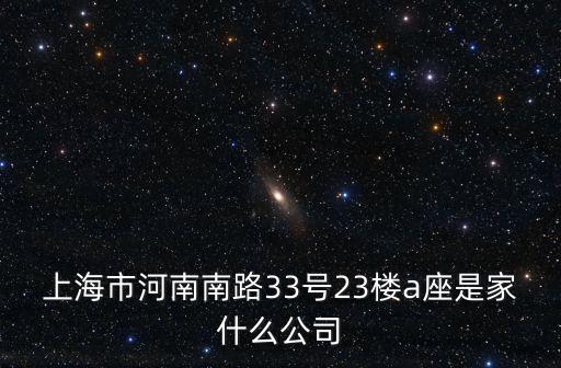 上海市河南南路33號23樓a座是家什么公司