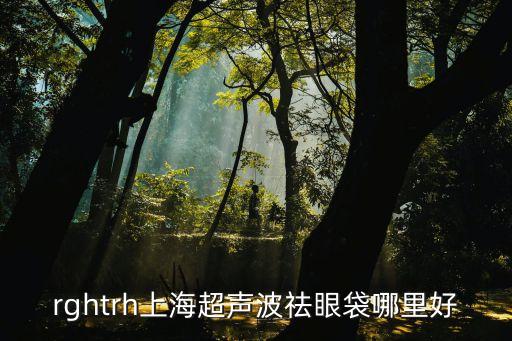 rghtrh上海超聲波祛眼袋哪里好