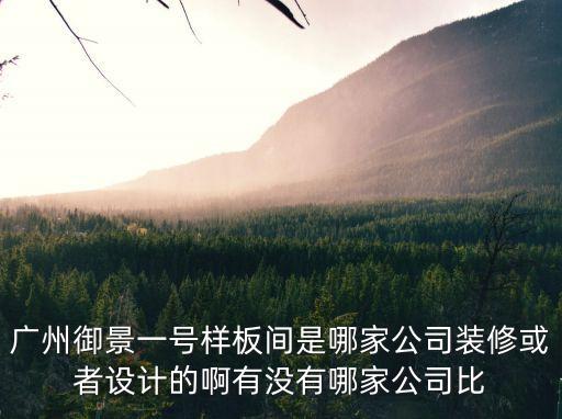 廣州御景一號(hào)樣板間是哪家公司裝修或者設(shè)計(jì)的啊有沒有哪家公司比