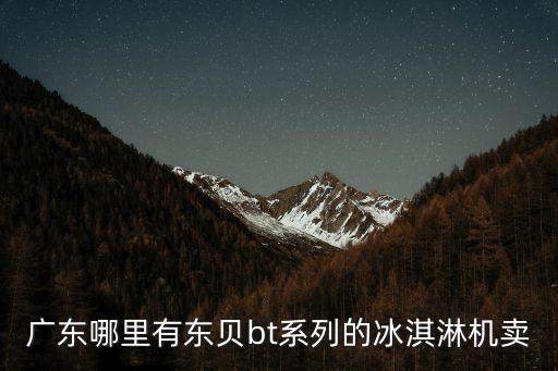廣東哪里有東貝bt系列的冰淇淋機賣