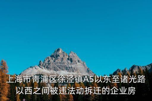 上海市靑浦區徐涇鎮A5以東至諸光路以西之間被違法動拆遷的企業房