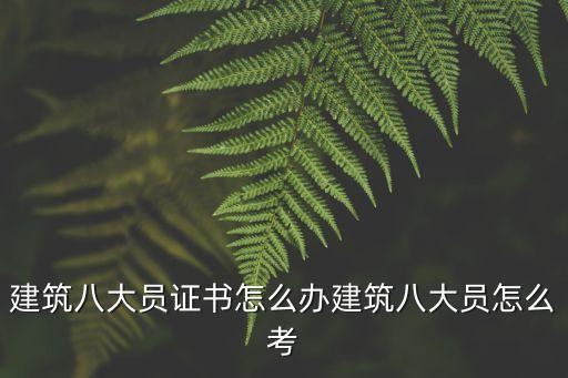 建筑八大員證書怎么辦建筑八大員怎么考