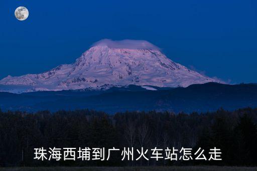 珠海西埔到廣州火車站怎么走