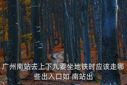 廣州南站去上下九要坐地鐵時(shí)應(yīng)該走哪些出入口如 南站出