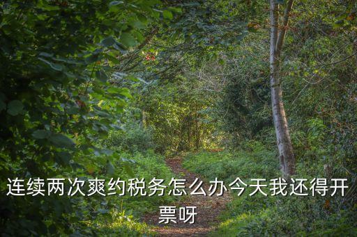 連續兩次爽約稅務怎么辦今天我還得開票呀