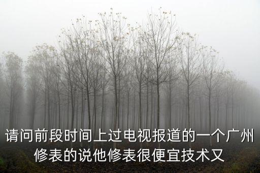請問前段時間上過電視報道的一個廣州修表的說他修表很便宜技術(shù)又