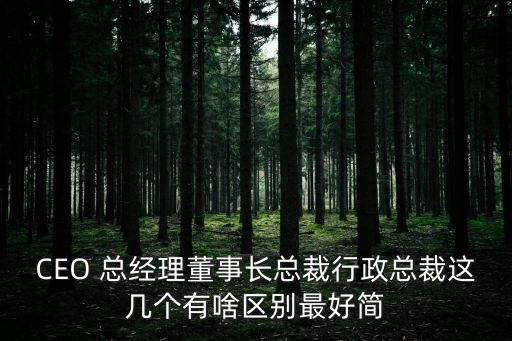 行政總裁，行政總裁和執(zhí)行總裁是一回事嗎
