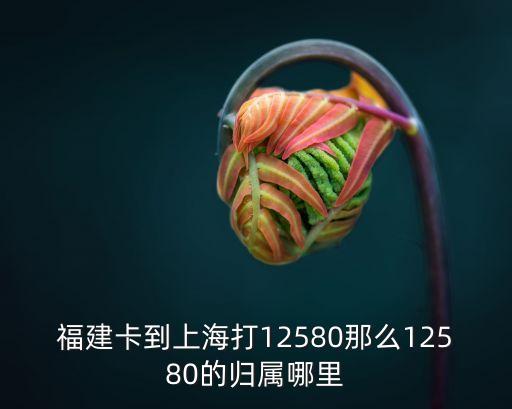 福建卡到上海打12580那么12580的歸屬哪里