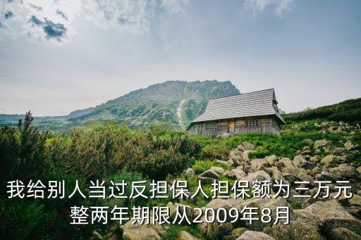 廣州世榮兆業(yè)擔保額，我給別人當過反擔保人擔保額為三萬元整兩年期限從2009年8月