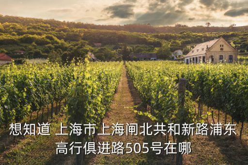 想知道 上海市上海閘北共和新路浦東高行俱進路505號在哪