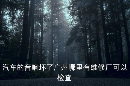 汽車的音響壞了廣州哪里有維修廠可以檢查