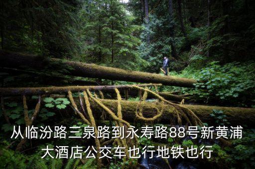 從臨汾路三泉路到永壽路88號(hào)新黃浦大酒店公交車也行地鐵也行